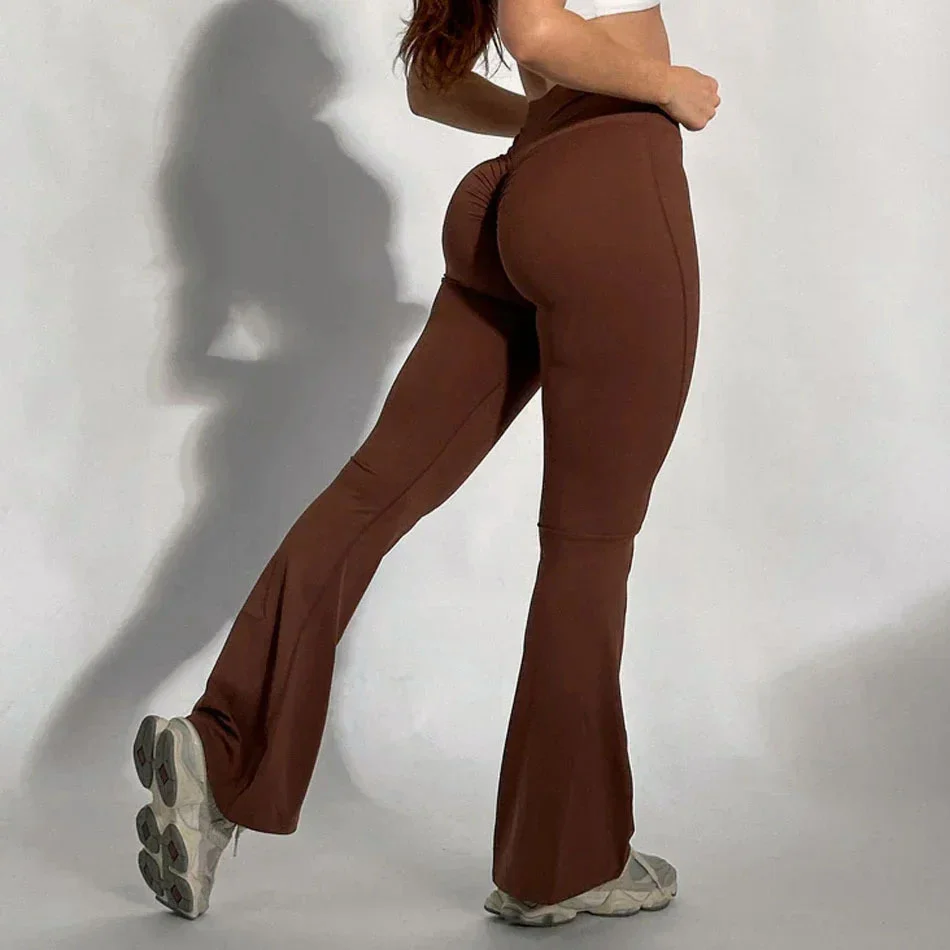 Peach hip lift Yoga Flare pants wide leg micro cropped pants high waist quick dry