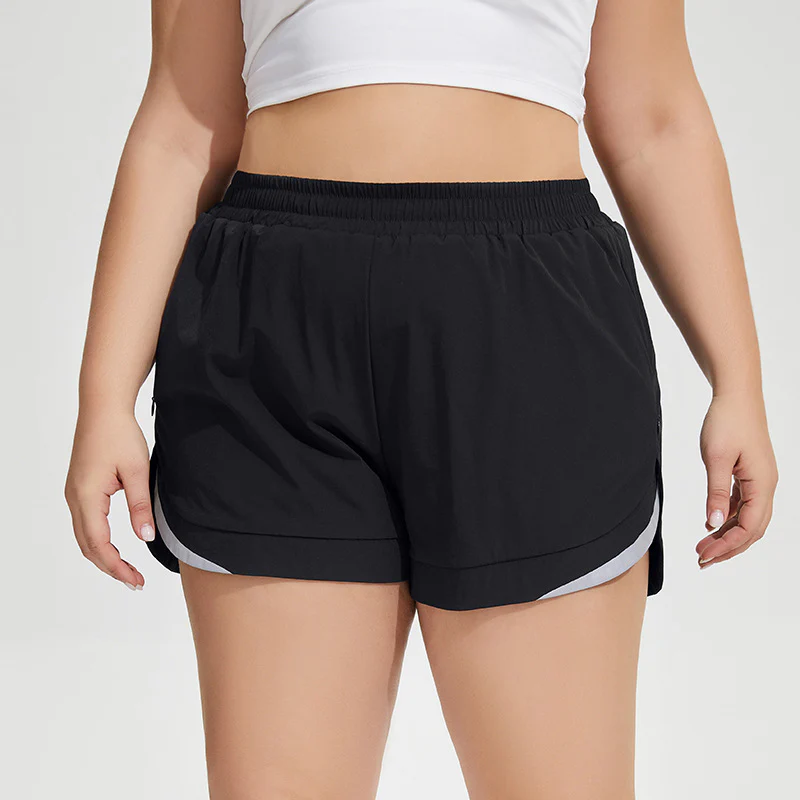 Plus size Breathable loose anti-light yoga shorts outdoor running reflective3 colors