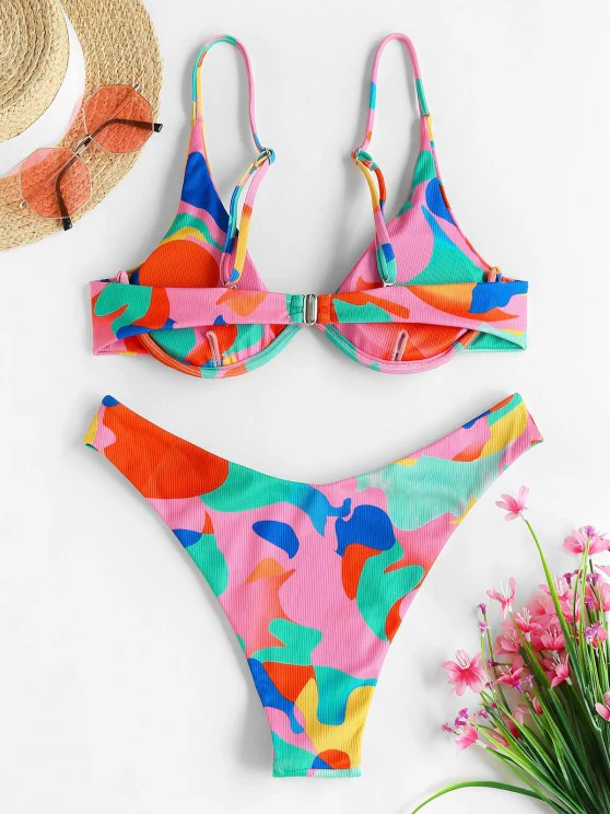 2023 New Bikini Split Poly Swimsuit Female Sense Triangle Swimsuit Female 4 Colors